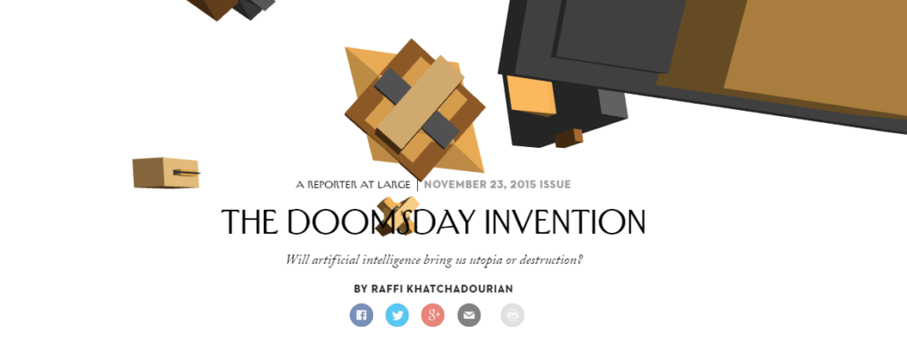 Screenshot of New Yorker article on Nick Bostrom
