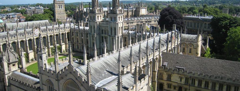 Birds view of one of the Oxford colleges