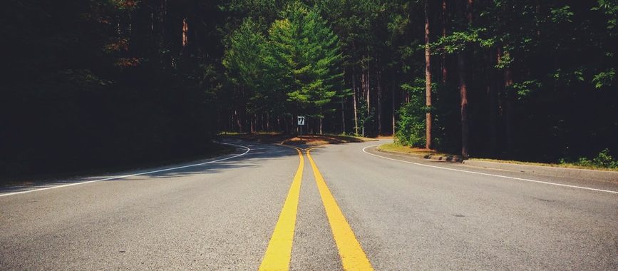 road with yellow lines in the middle